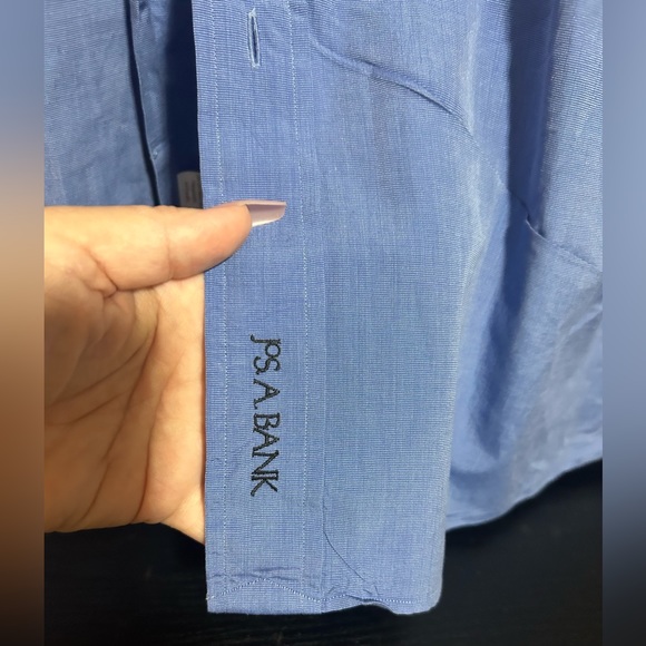 Jos A Bank Blue long sleeve w/white collar -cuff links required- size 16-34 - Picture 6 of 15